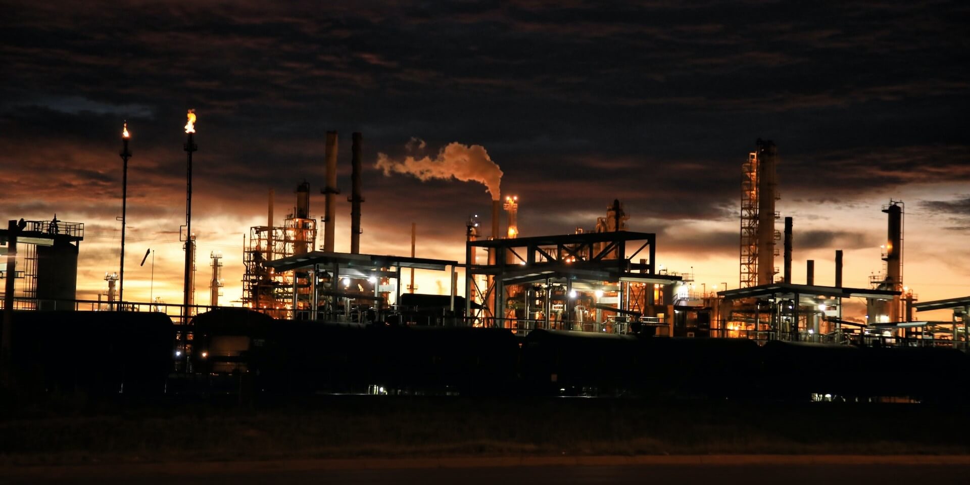 industrial plant industrial plant lit up at night