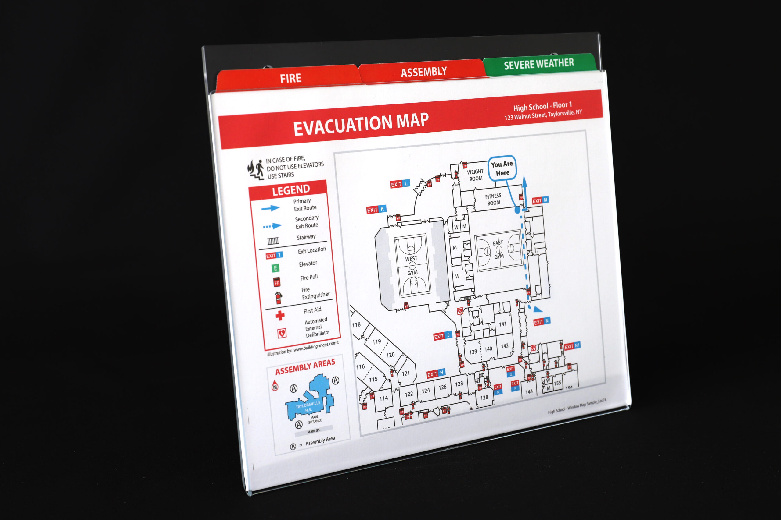 Tabbed Cardstock Safety Maps - Set of Three