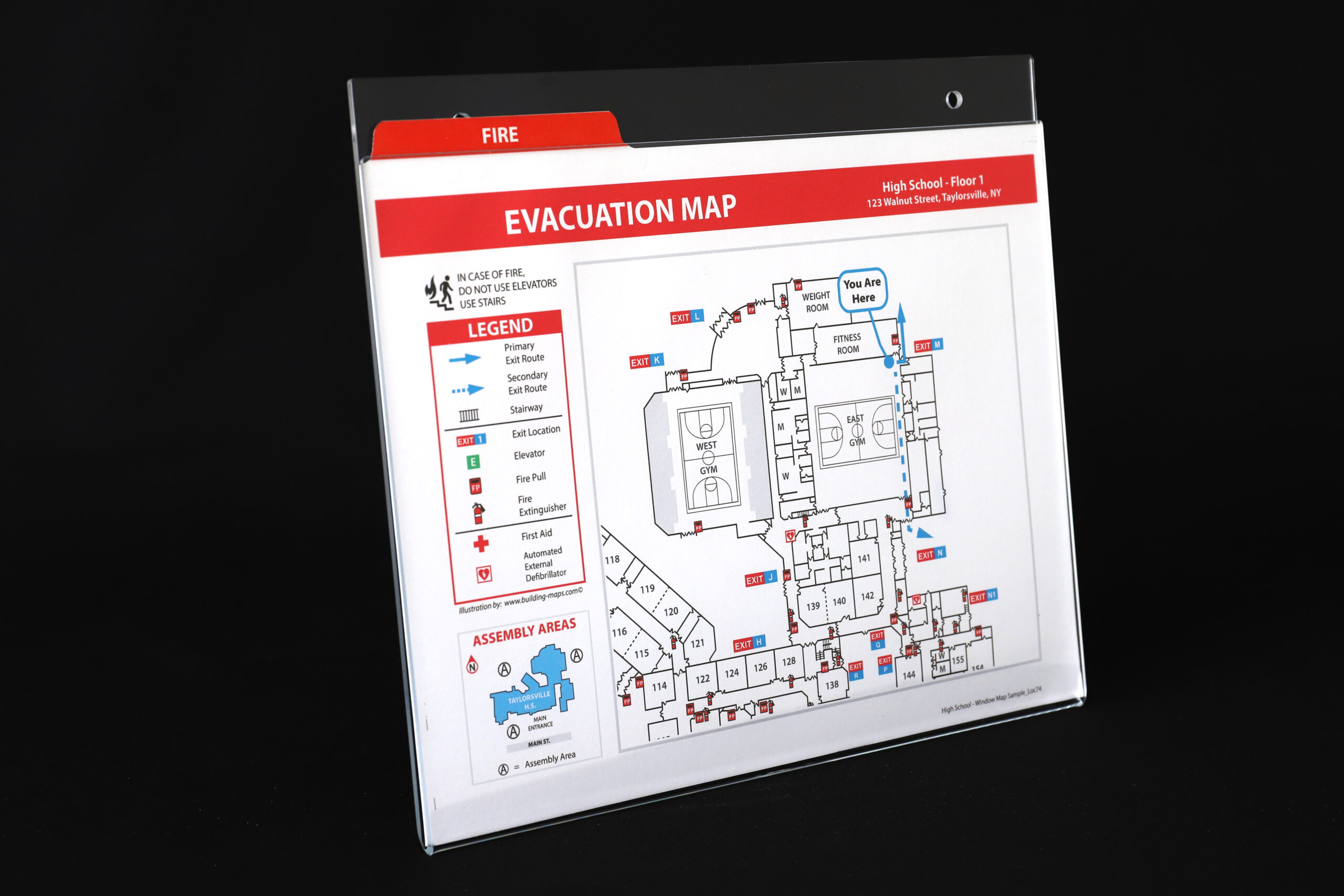 Tabbed Cardstock Safety Maps - Fire Evacuation