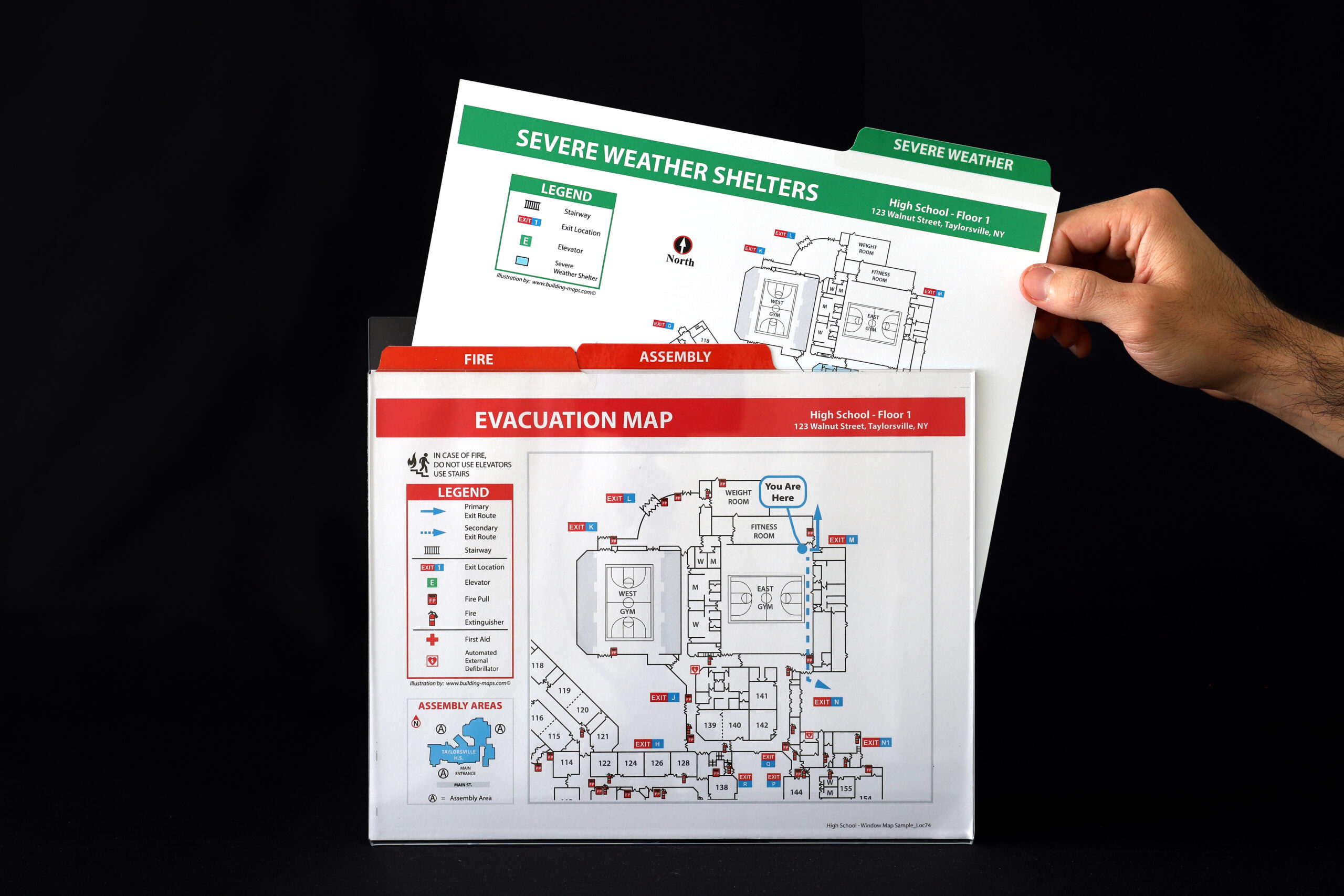 Tabbed Cardstock Safety Maps - Severe Weather