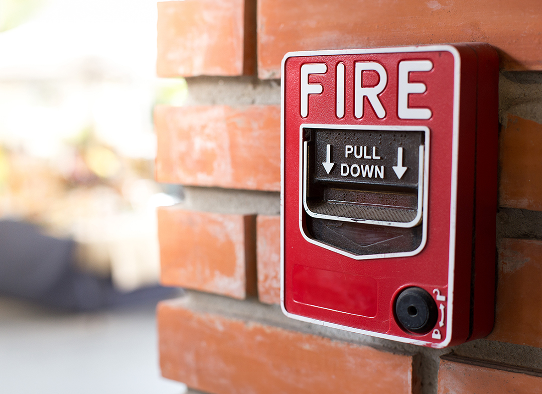 Fire Alarm Signal on Brick wall